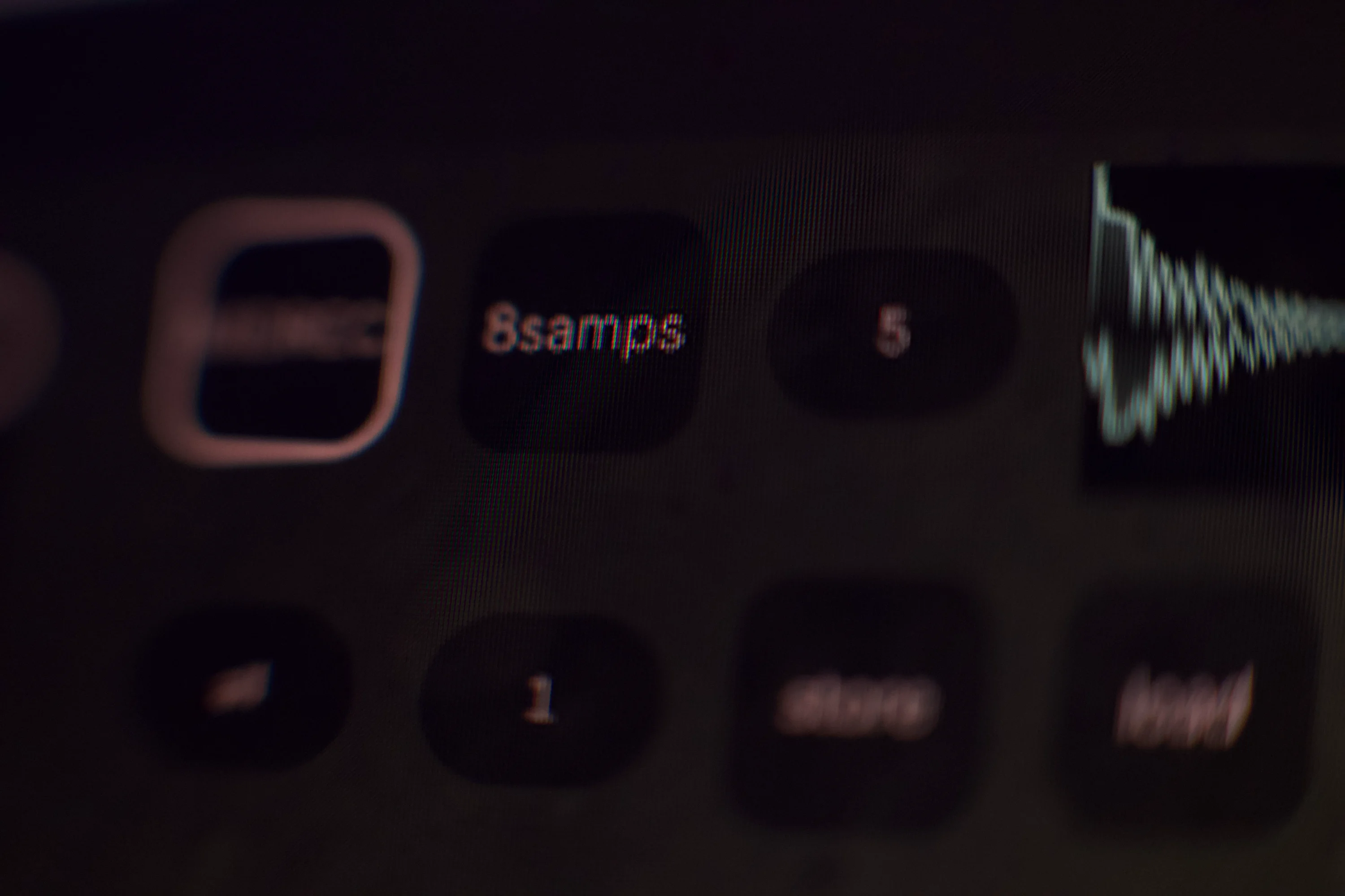 Load button for batch loading 8 samples into SMPLseq's sampler engine. Preset features below are blurred out