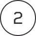 Black circle outline with the number 2 in the centre on a white background.