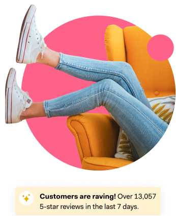 Person relaxing in chair with legs up. Poplin laundry app saves time. 13,522 5-star reviews in last 7 days.