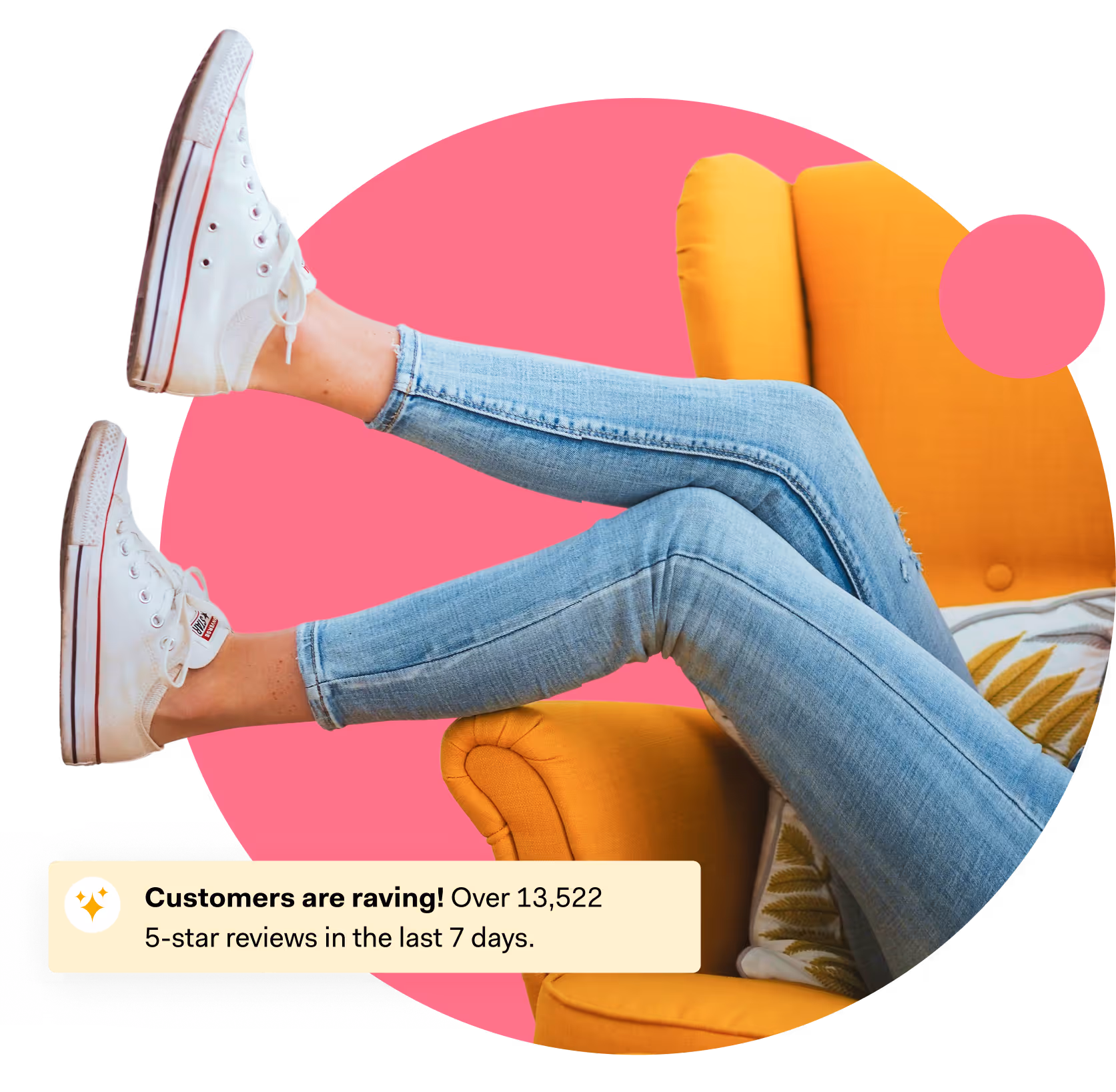 Person relaxing in chair with legs up. Poplin laundry app saves time. 13,522 5-star reviews in last 7 days.