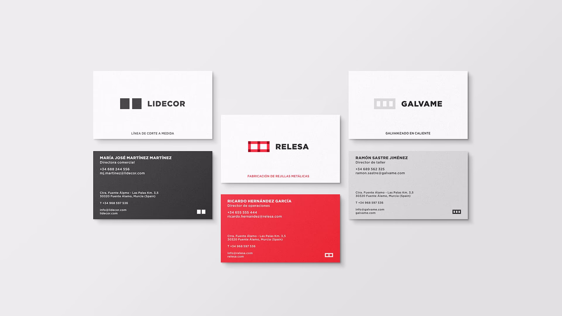 Tarjetas diseñadas para Grupo Relesa.
