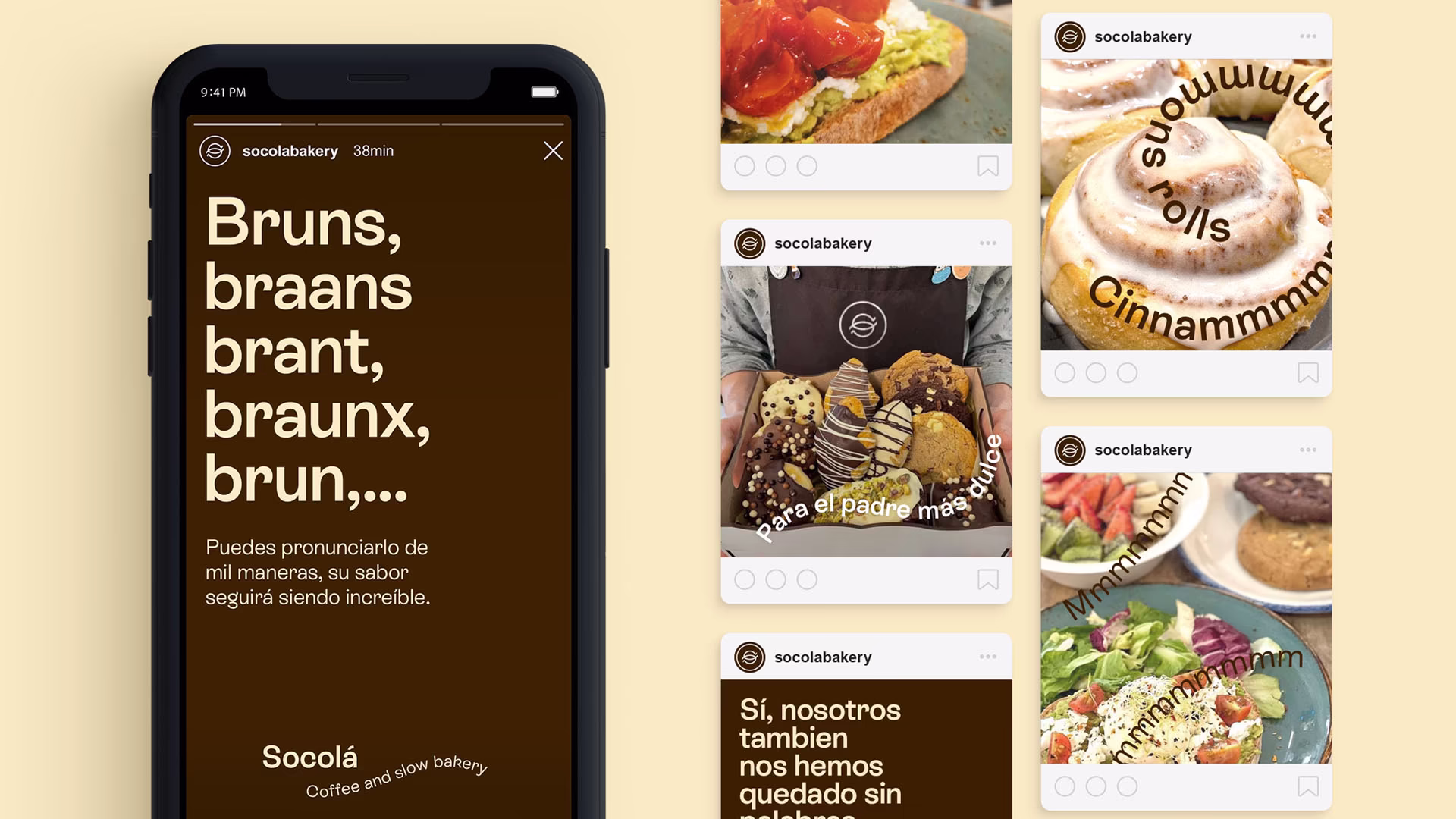 Diseño de redes sociales para la marca Socolá