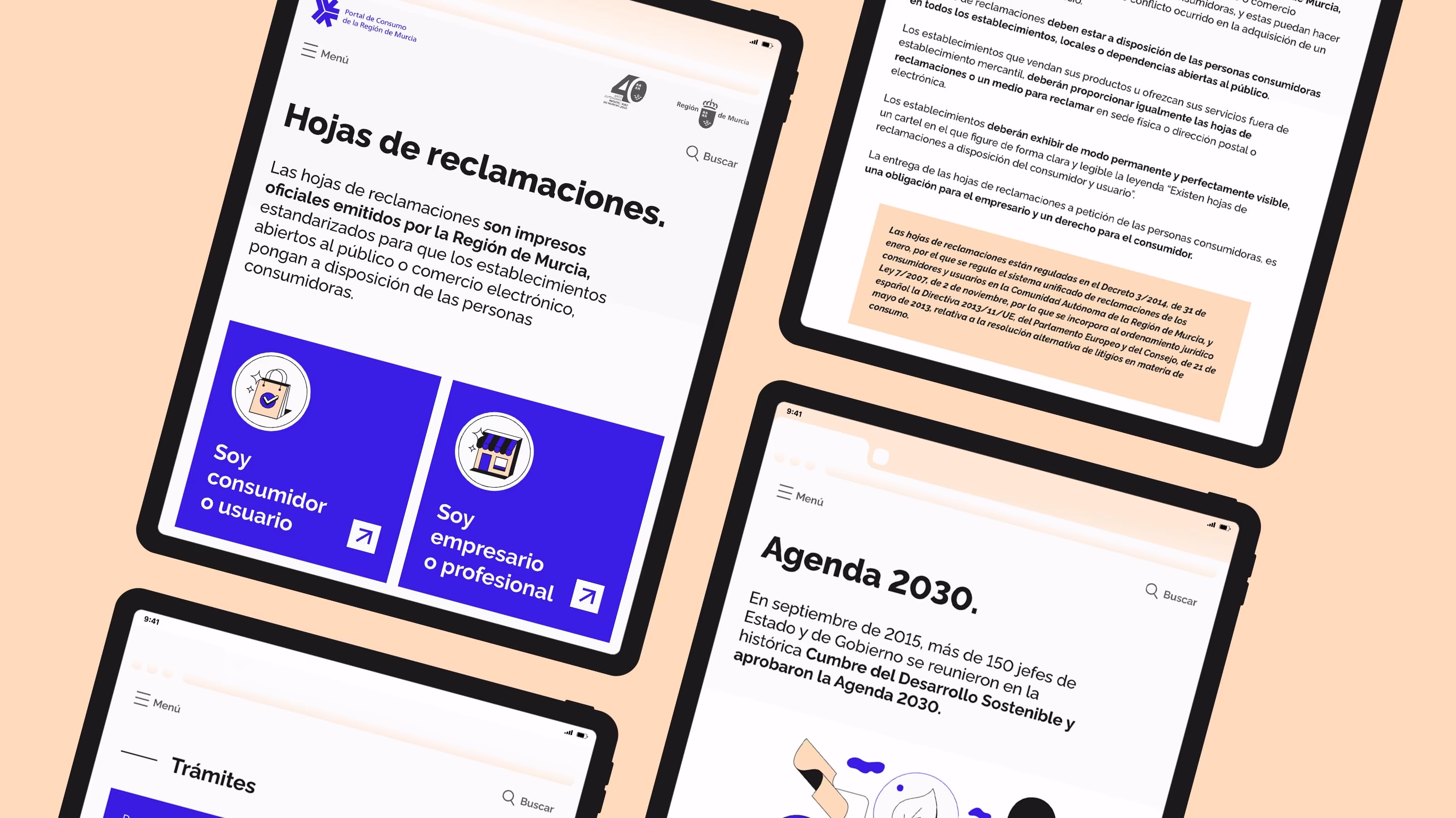 Diseño de la web versión tablet