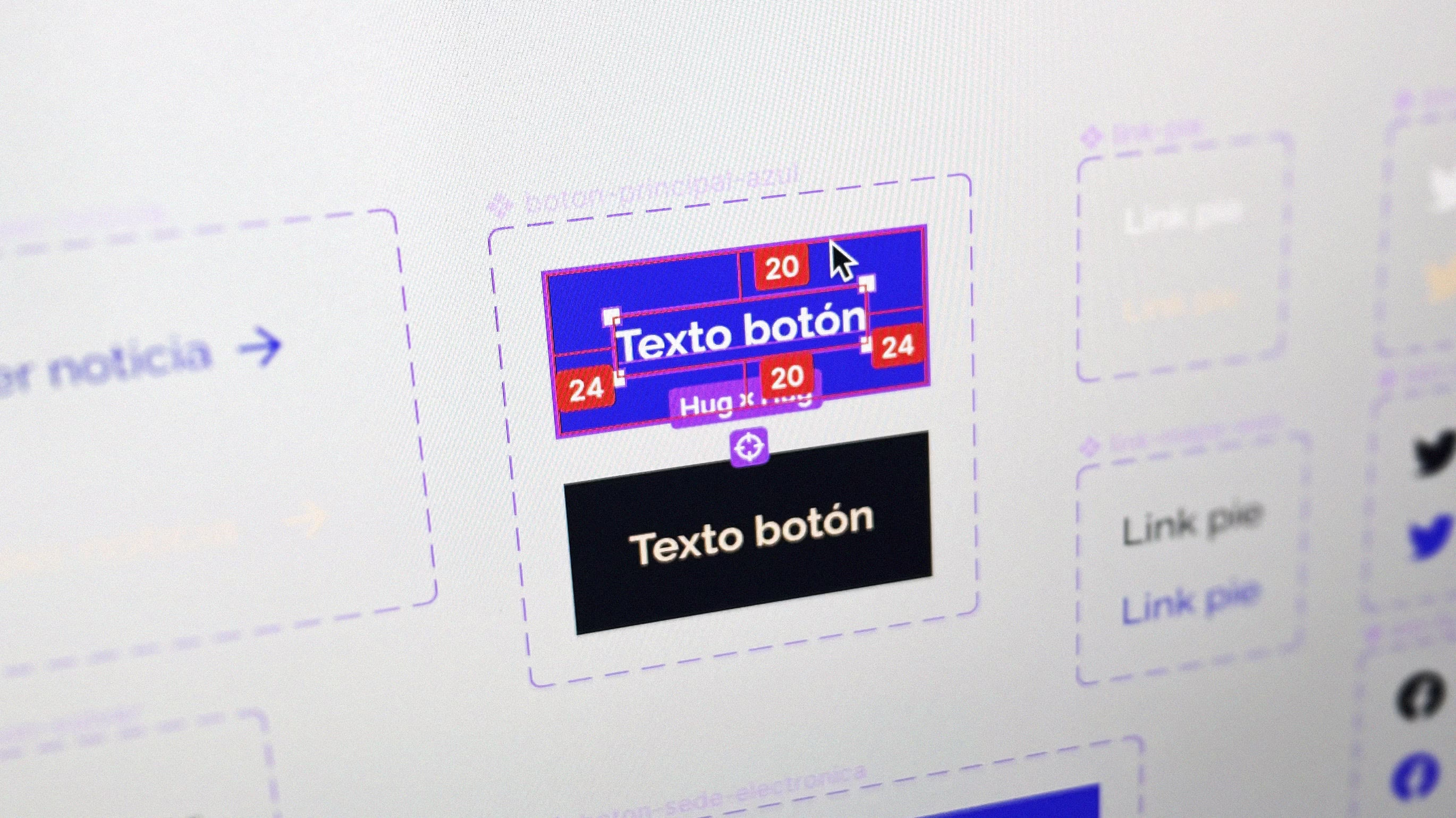 Proceso de diseño de los botones de la web