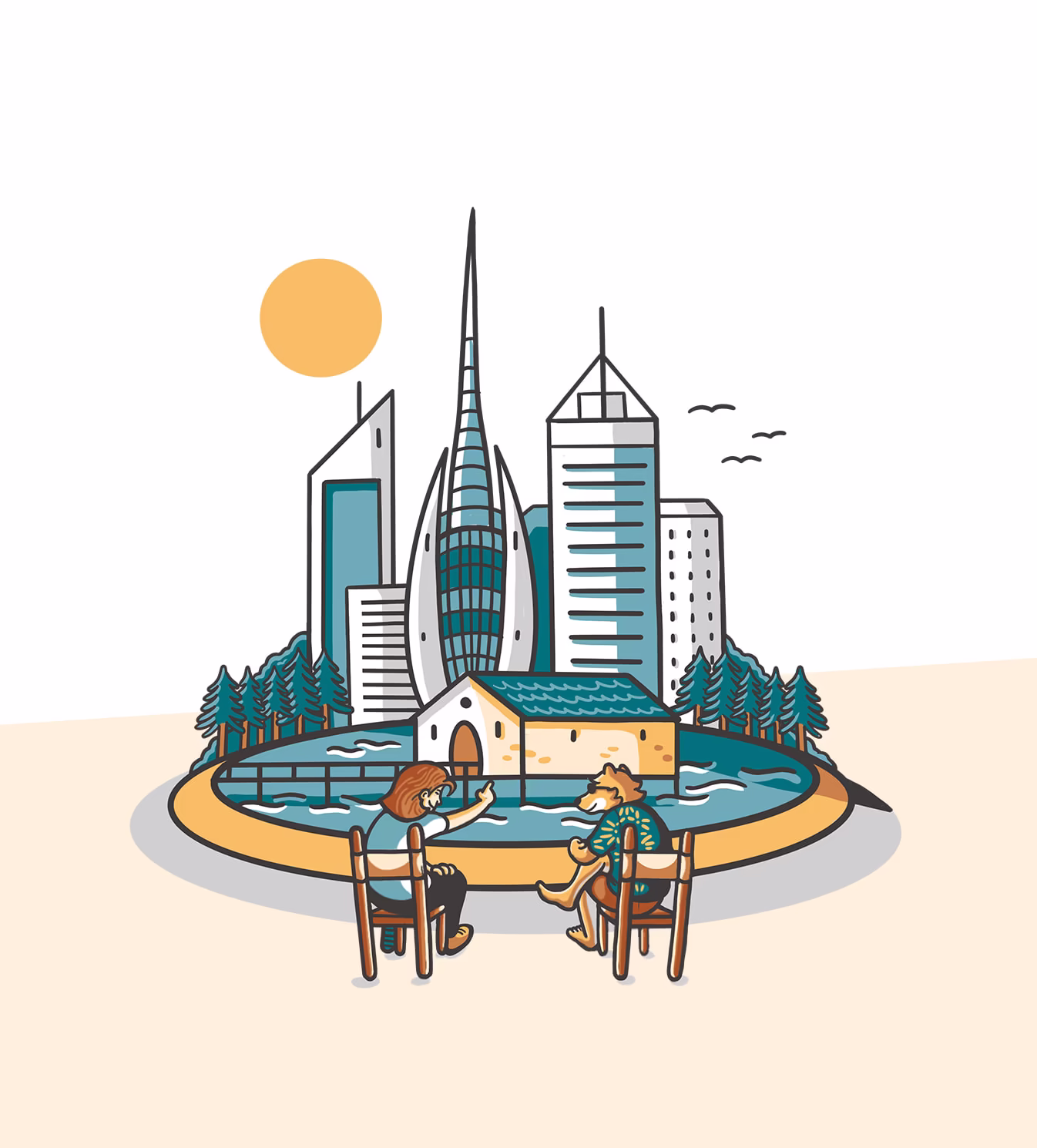 Ilustración de una de las ciudades de Australia