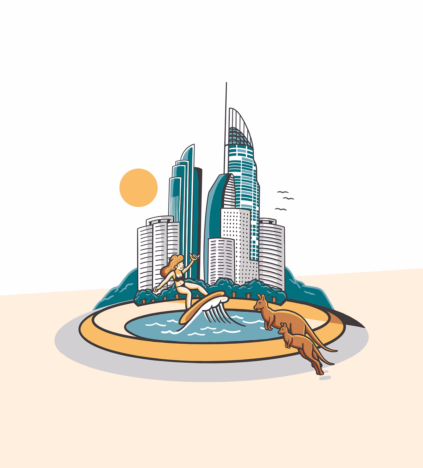 Ilustración de una de las ciudades de Australia