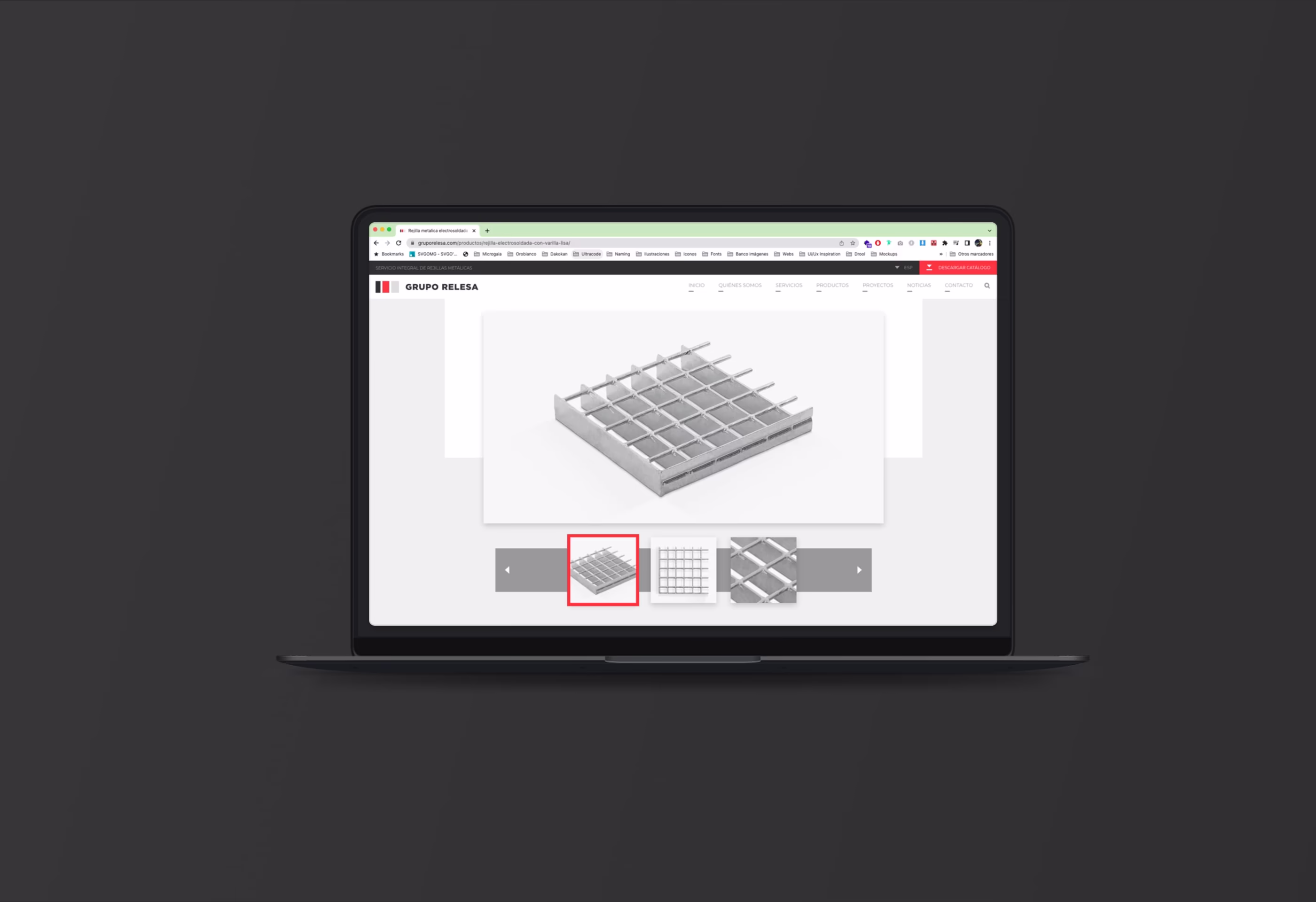 Diseño interior de producto en la versión desktop