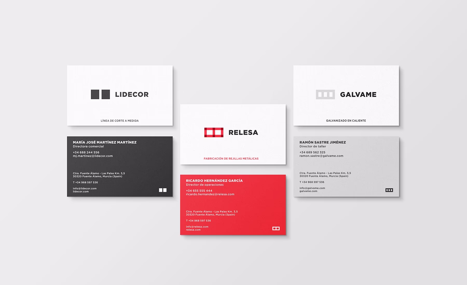 Diseño de las tarjetas corporativas
