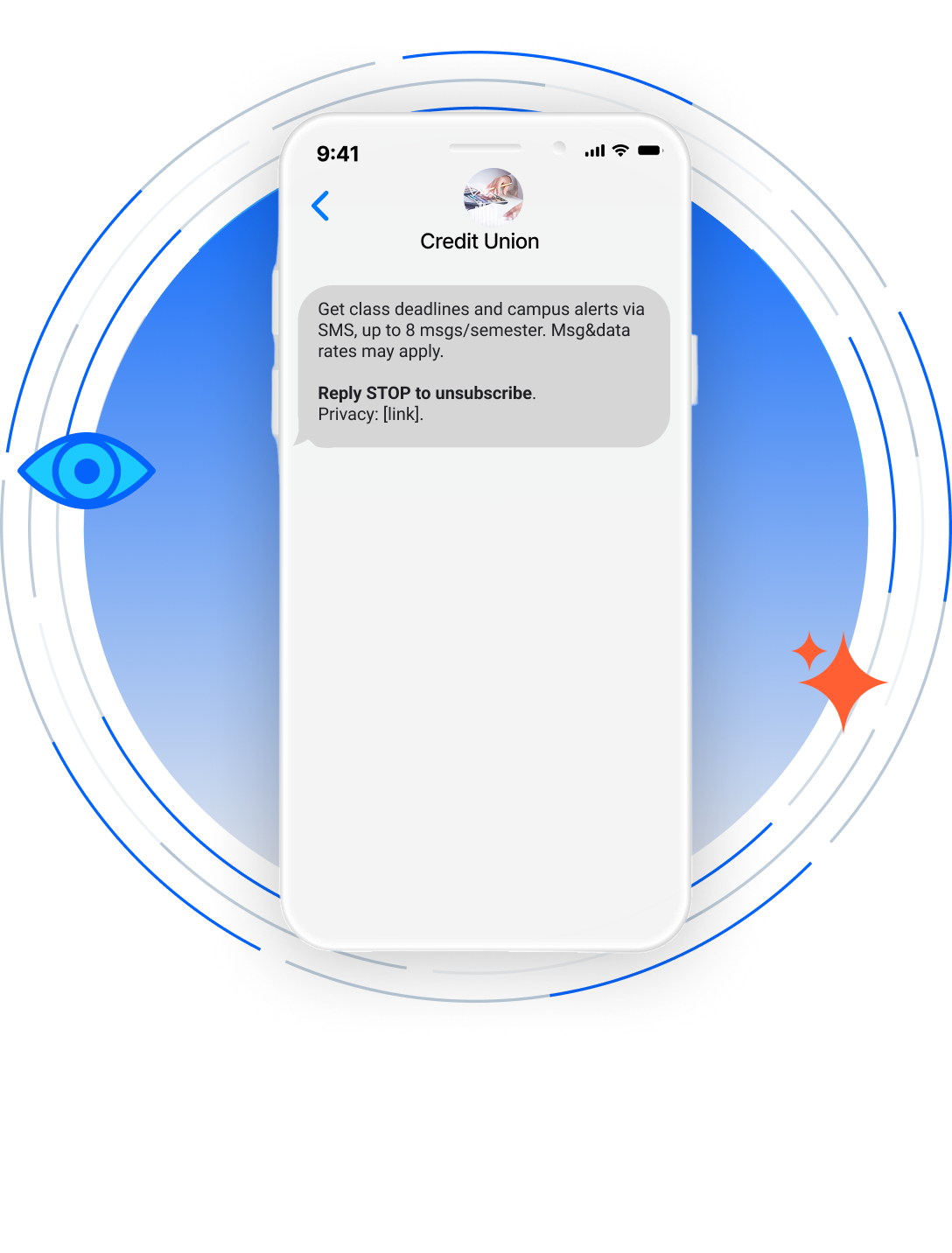 Get class deadlines and campus alerts via SMS, up to 8 msgs/semester. Msg&data rates may apply. Reply STOP to unsubscribe. Privacy: [link].