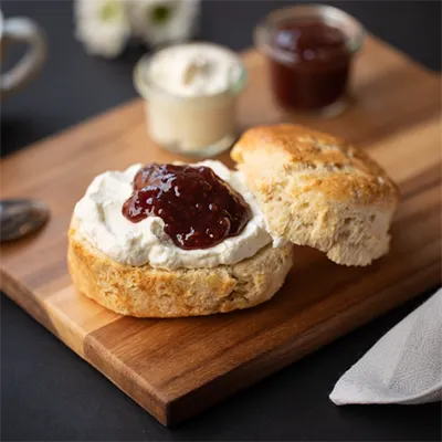 Plain Scone with Butter and Jam
