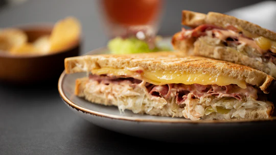 Picture of a ham & cheese sandwich