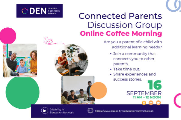 Connected Parents Discussion Group - Online Coffee Morning Flyer