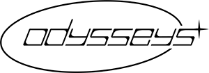 ODYSSEYS black logo with a stylized arrow design.