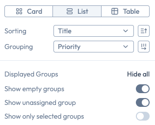 List, Card, and Table Views in Delight