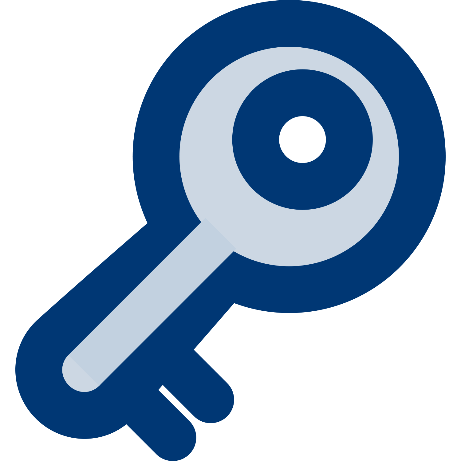 Icone clé bleue
