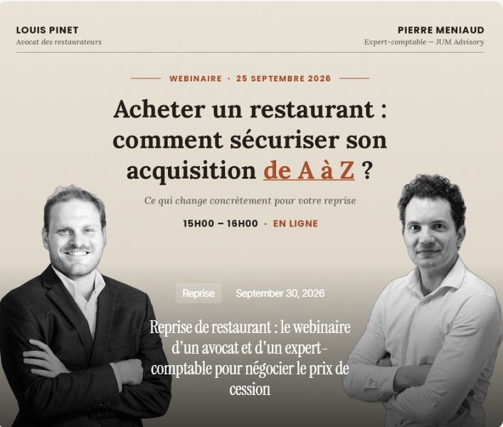 Rachat de restaurant : comment renégocier un prix affiché à 100 % du chiffre d'affaires ?