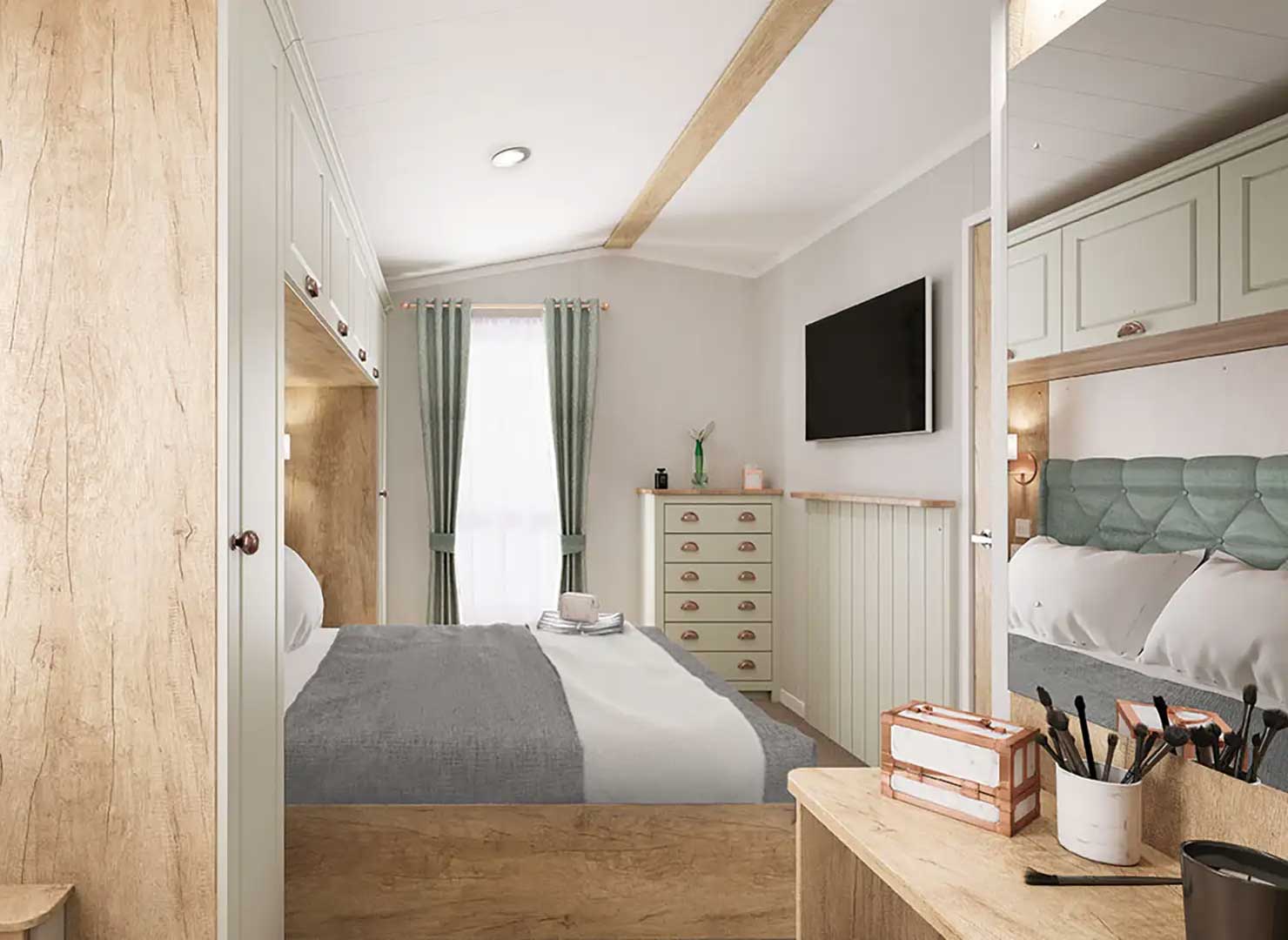 Master bedroom in the Swift Vendee Lodge