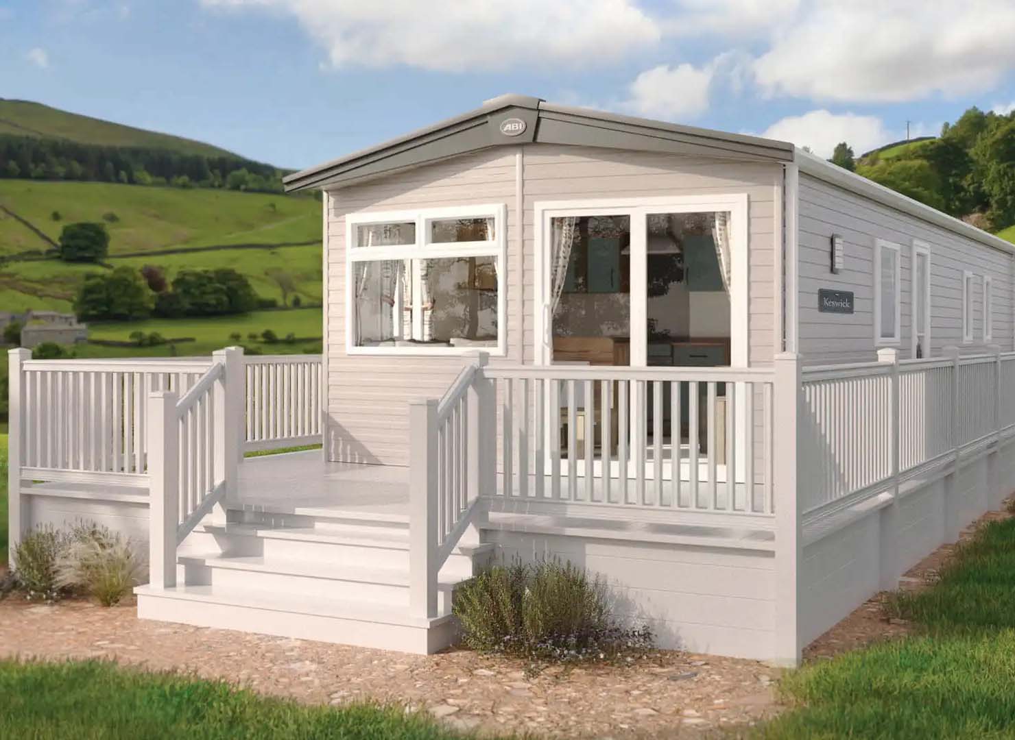Exterior of the ABI Keswick holiday home with a deck