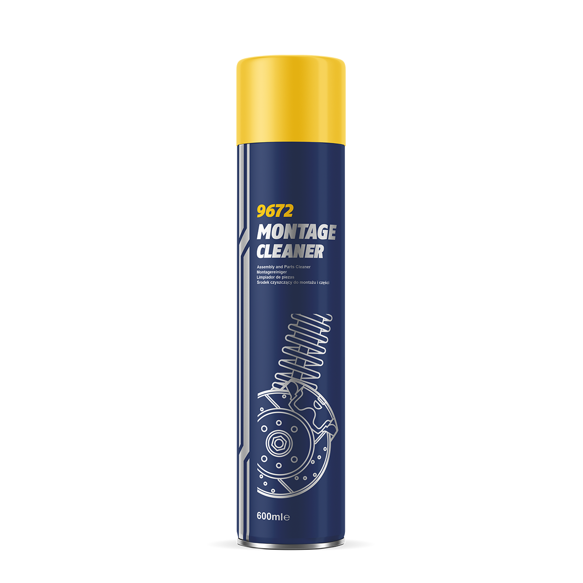 Aérosol MANNOL Montage Cleaner 9672 de 600 ml, nettoyant pour pièces automobiles métalliques