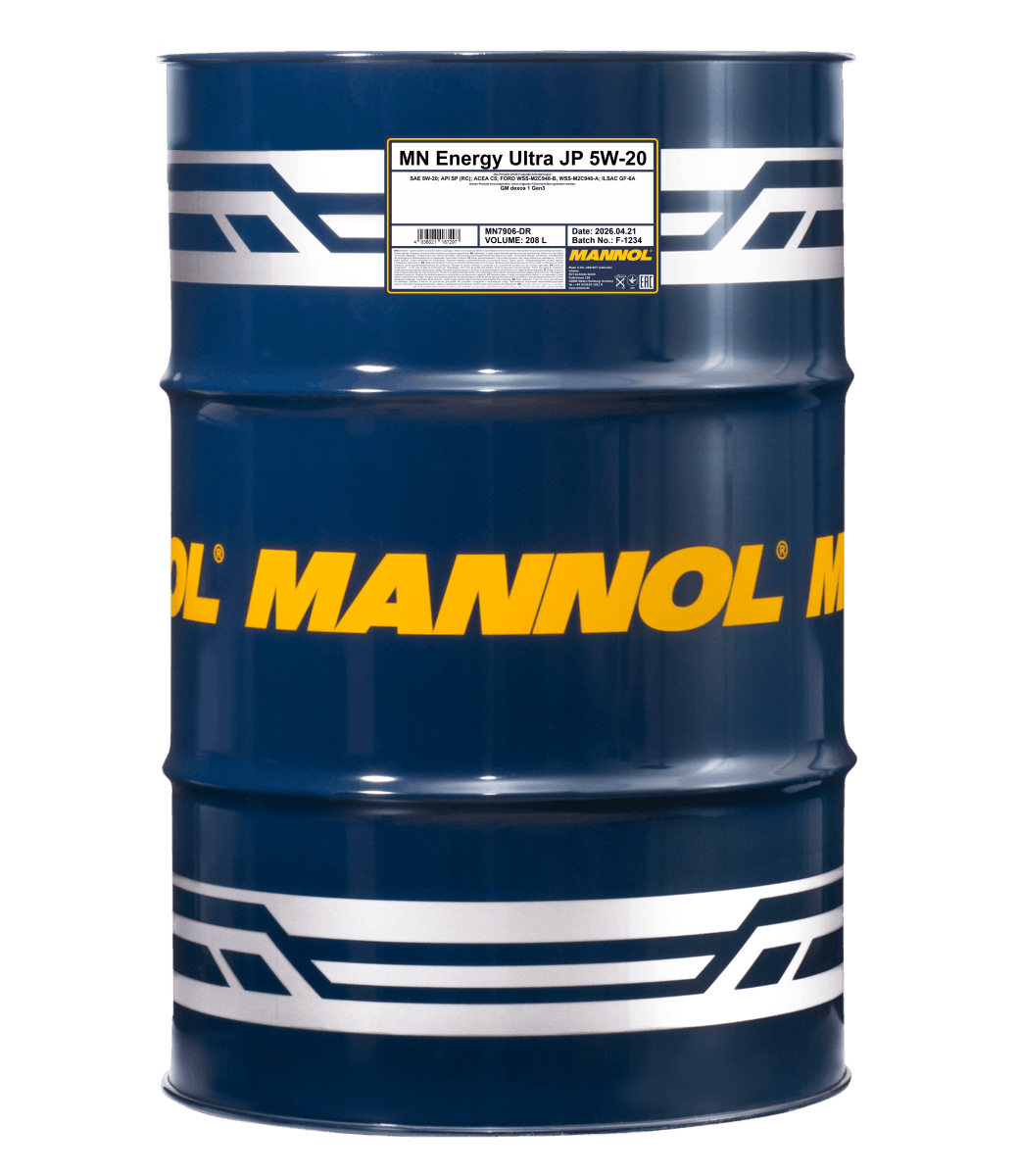 Huile moteur MANNOL 7906 Energy Ultra JP 5W-20, baril de 208 L, MN7906-DR