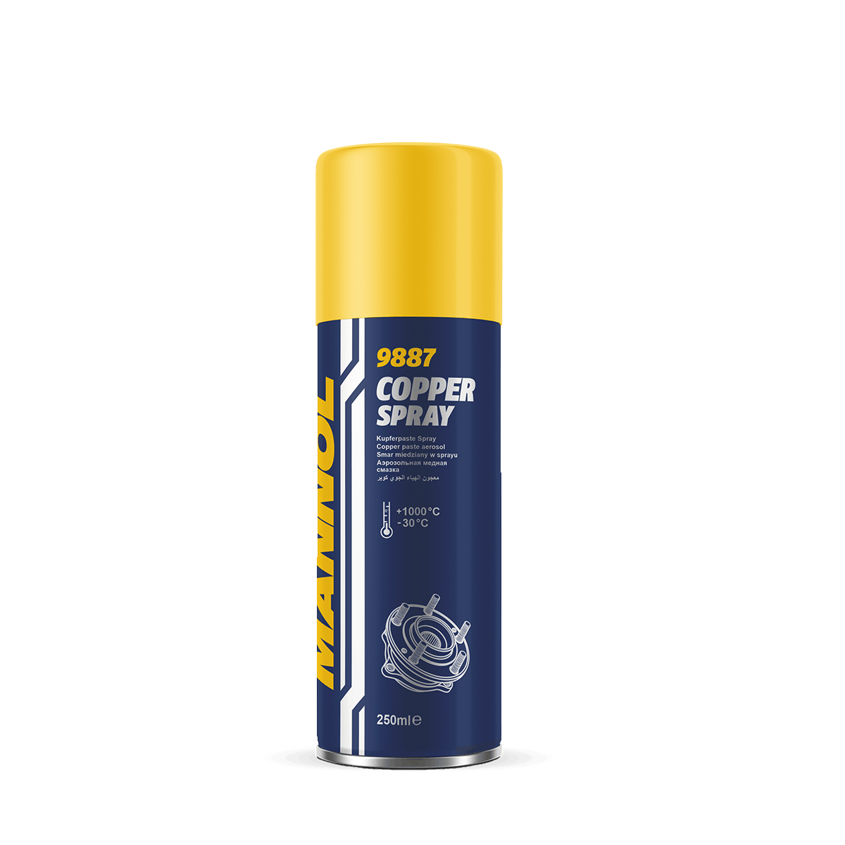 Lubrifiant anti-grippage au cuivre MANNOL Copper Spray, aérosol de 250 ml, MN9887