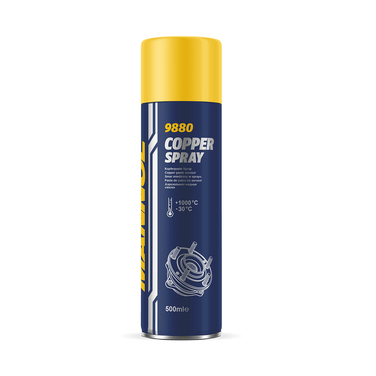 Lubrifiant anti-grippage au cuivre MANNOL Copper Spray, aérosol de 500 ml, MN9880