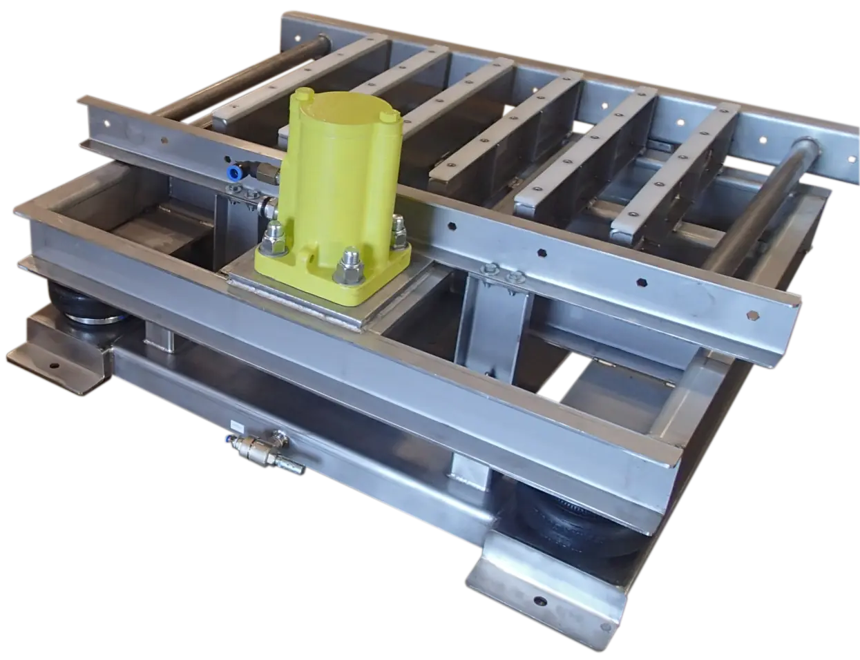 Grid Deck Vibratory Table in Stainless Steel with Pneumatic Vibrator for Cleanroom or Food-Grade Applications