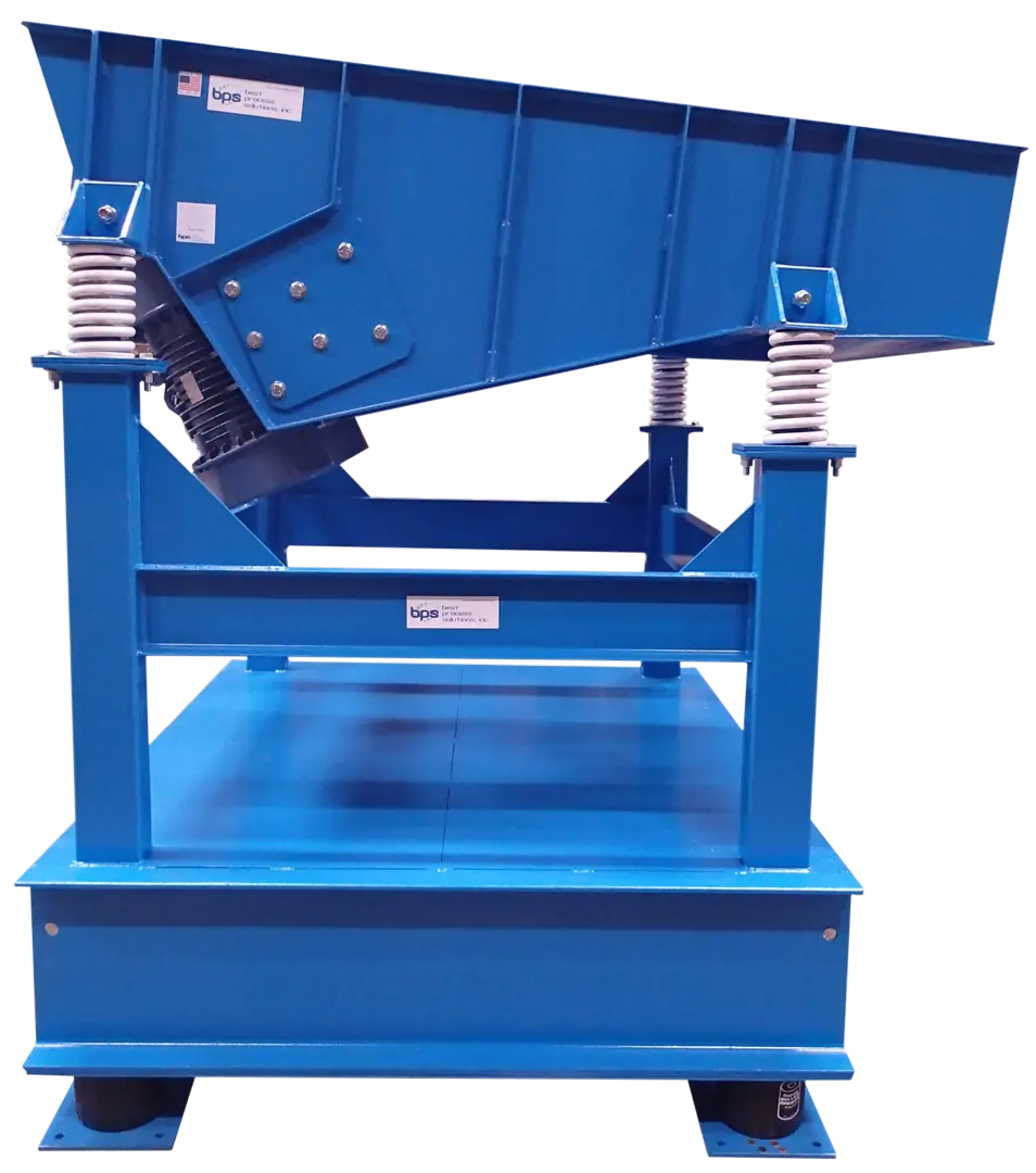 Pan Feeders with Elevated Support Frame and Twin Rotary Electric Motors for High-Throughput Feeding Applications