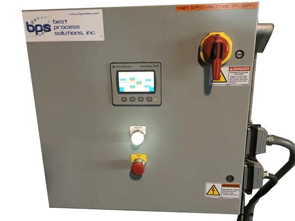 Air Heaters Control Panel Featuring Touchscreen Display and Safety Power Switch for Industrial Heat Systems