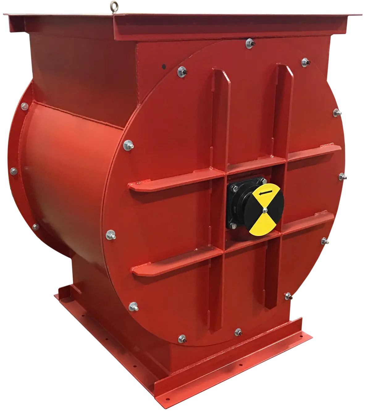 Air Systems high-strength industrial blower housing with reinforced steel frame and sealed drive hub
