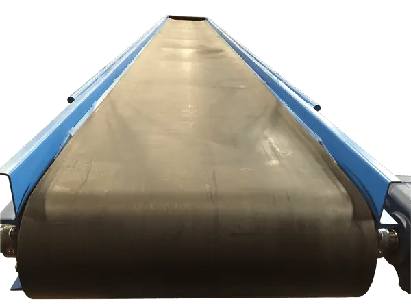 Belt Conveyor with inclined frame for elevating materials efficiently in vertical processing applications