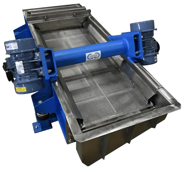 Vibratory screener with modular tray design and customizable screen mesh sizes for diverse bulk processing needs