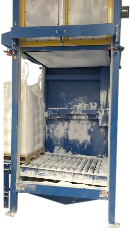 Bulk Bag Compressor Compressing Large Industrial Bag on Pallet