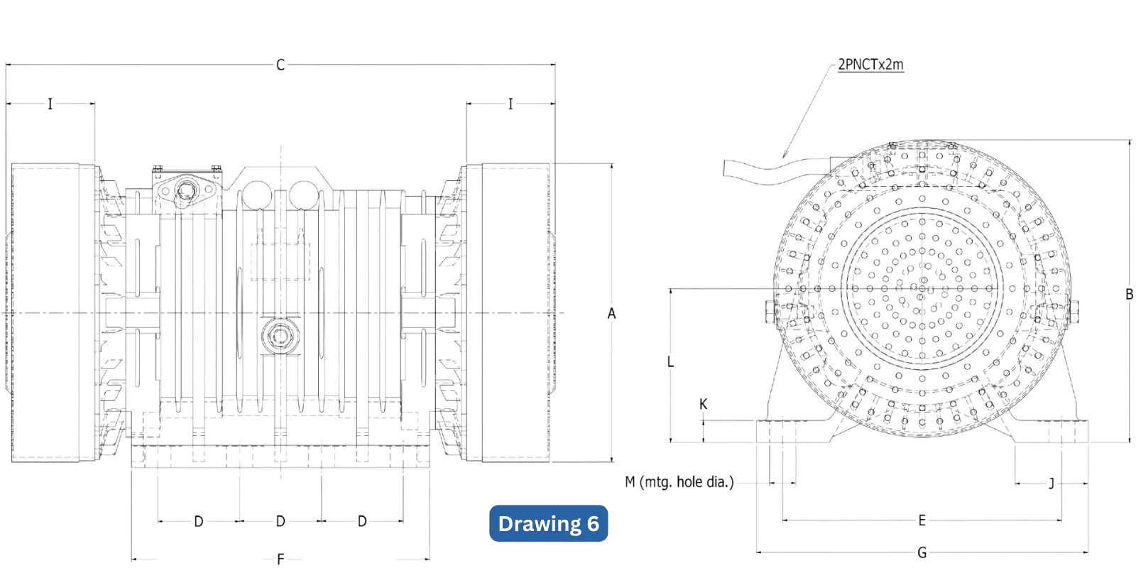 8-pole vibratory motor drawing 6.