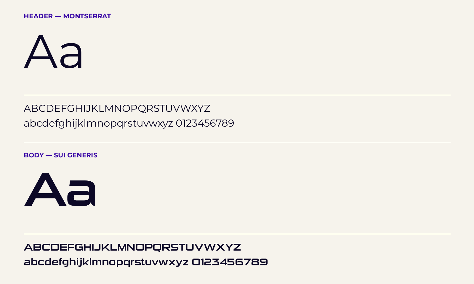 Typography specimen