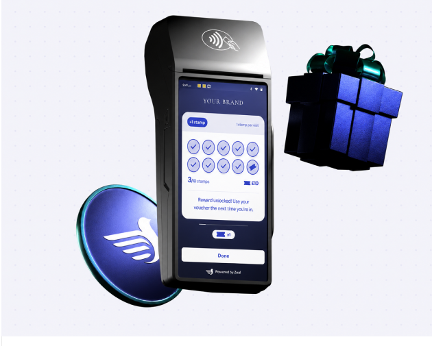 Payment terminal running branded loyalty with rewards