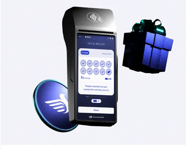 Payment terminal running branded loyalty with rewards