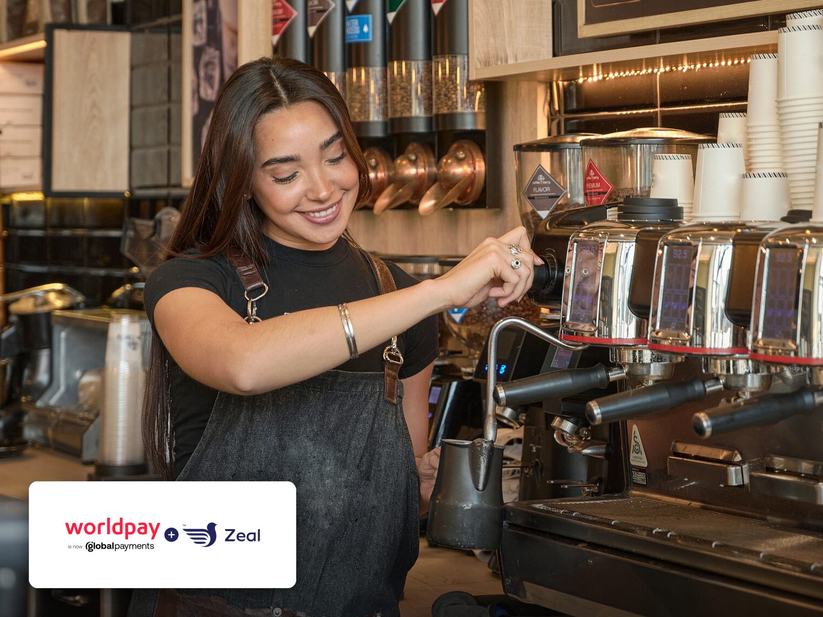 Customer paying on a card machine running Zeal loyalty, available on supported Worldpay card machines