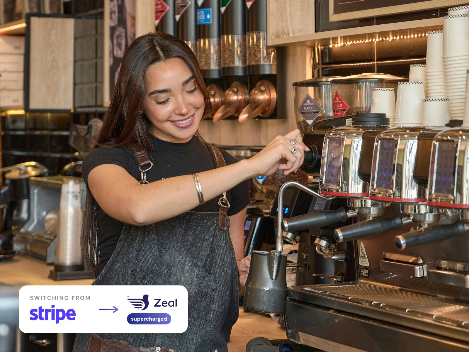 Card machine running Zeal loyalty, for businesses switching from Stripe