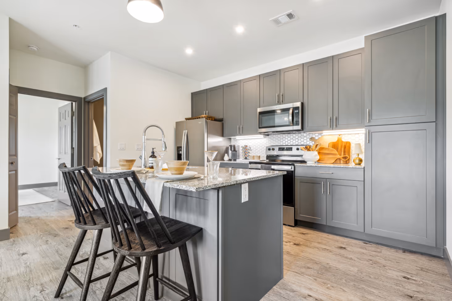 kitchen with granite countertops 