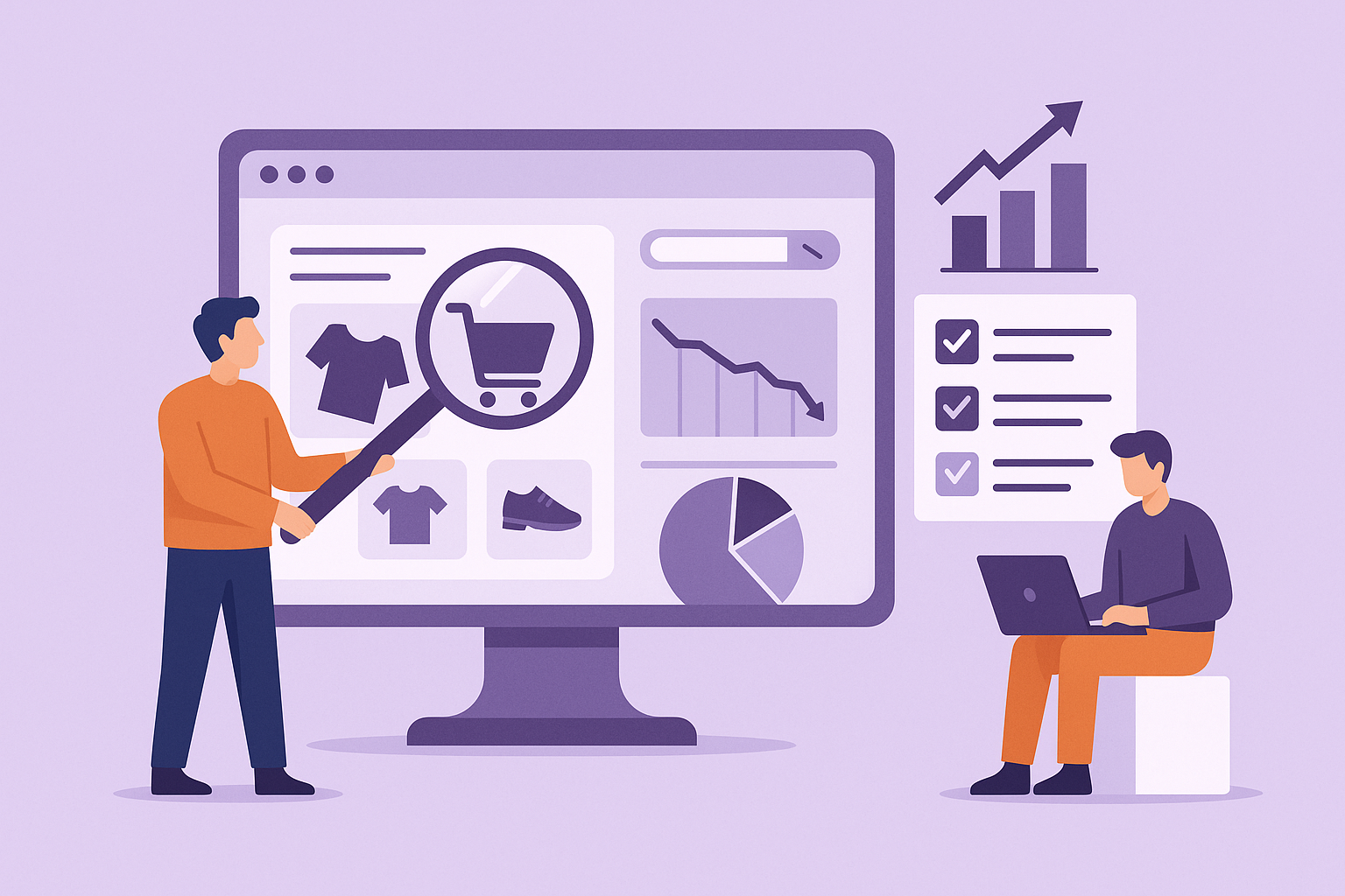 Ecommerce SEO Dashboard Illustration