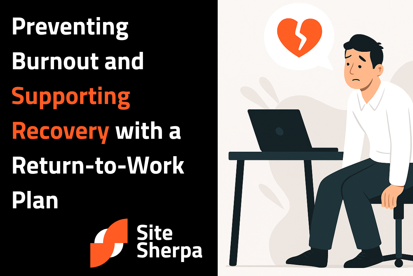 Woman looking at laptop safety workplace office