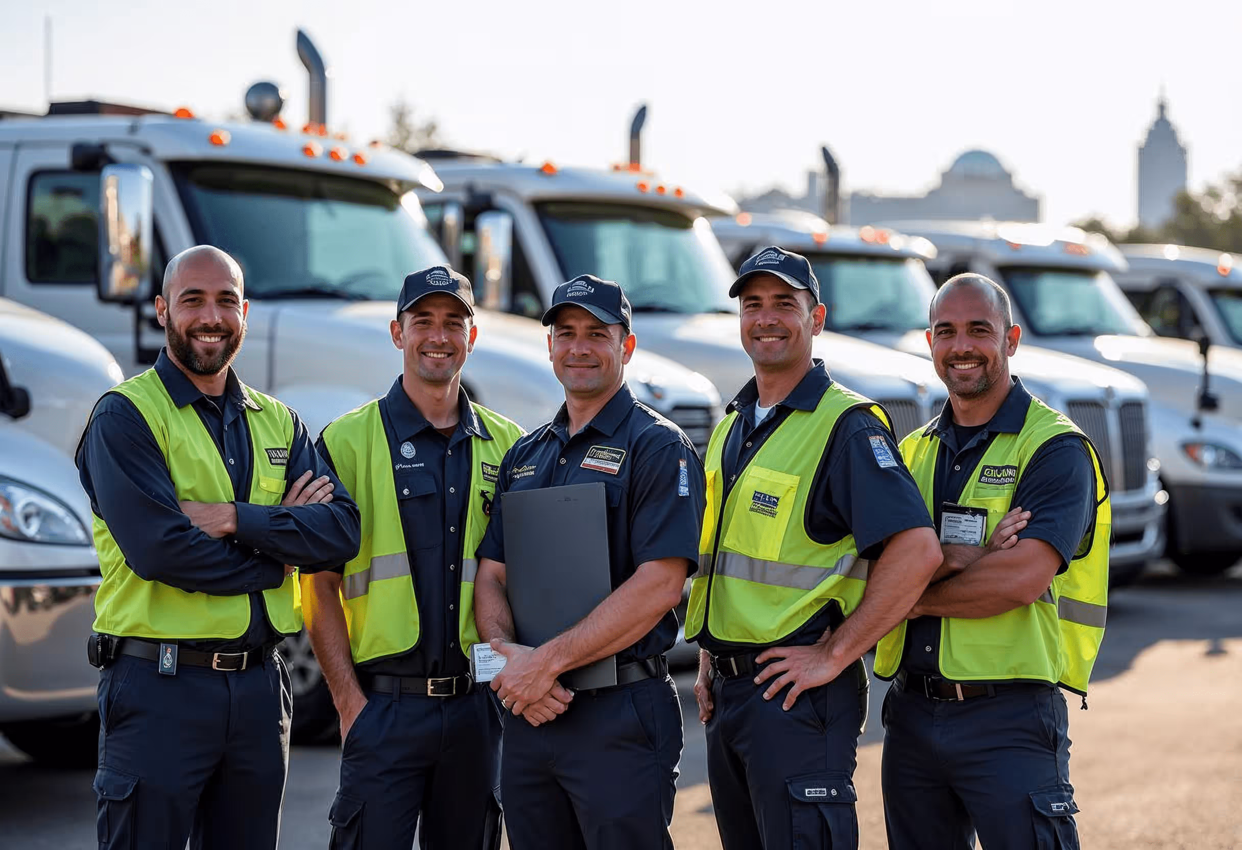 a group of certified towing professionals