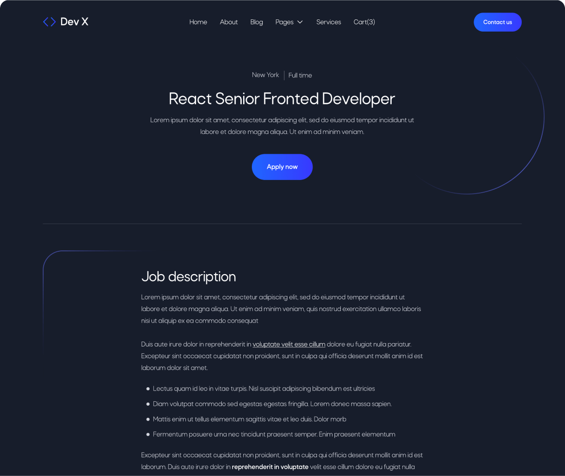 Dev X - Careers Single page - Development & IT Agency Webflow Template