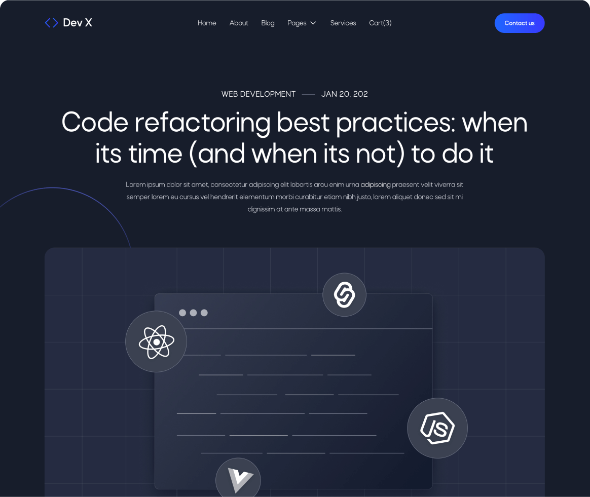 Dev X - Blog Post page - Development & IT Agency Webflow Template