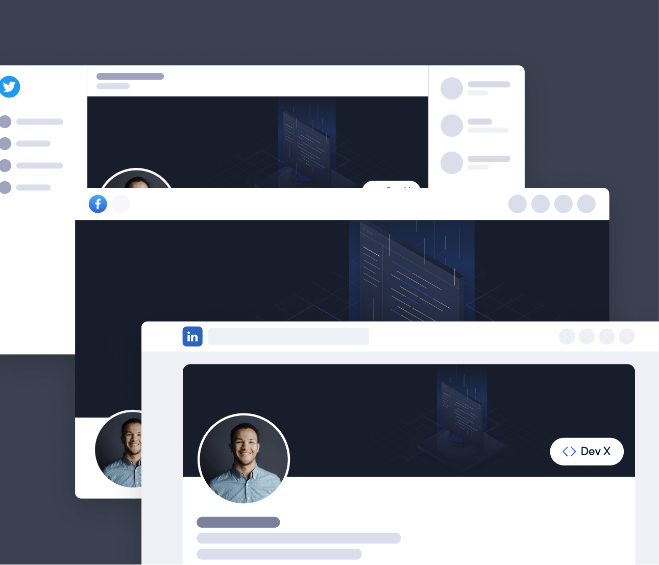 Dev X - Social Media Assets - Development & IT Agency Webflow Template