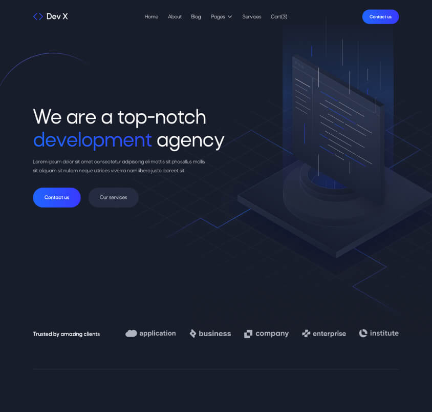 Dev X - Home page - Development & IT Agency Webflow Template