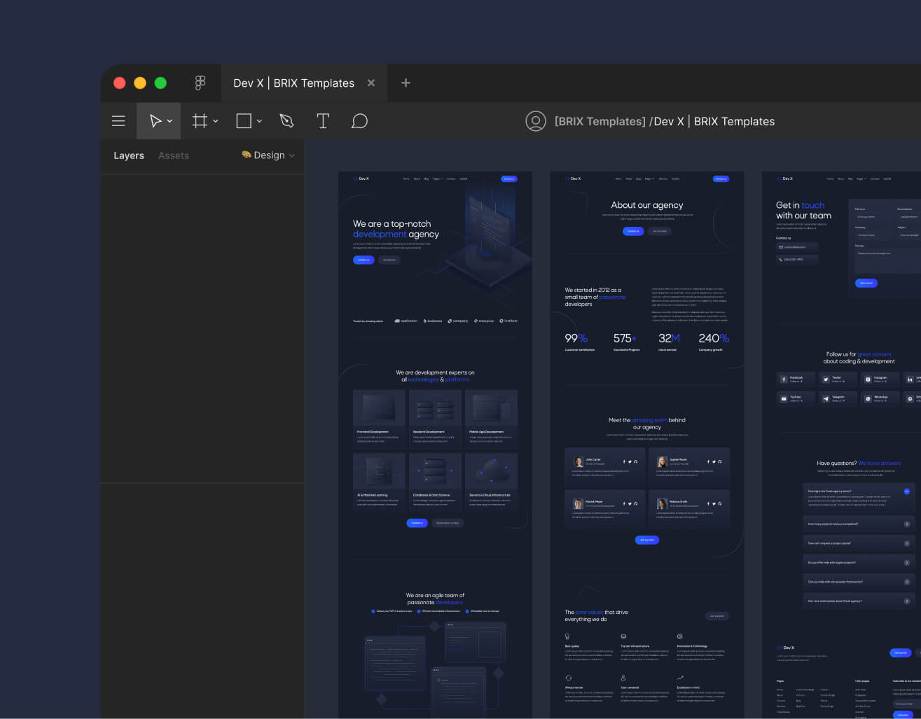 Dev X - Figma File Included - Development & IT Agency Webflow Template