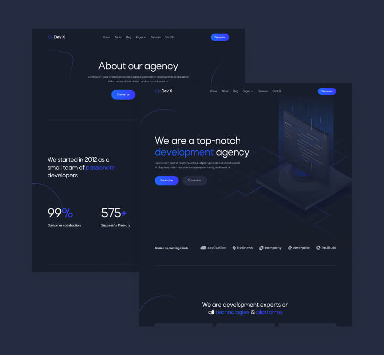 Dev X - Pages Included - Development & IT Agency Webflow Template