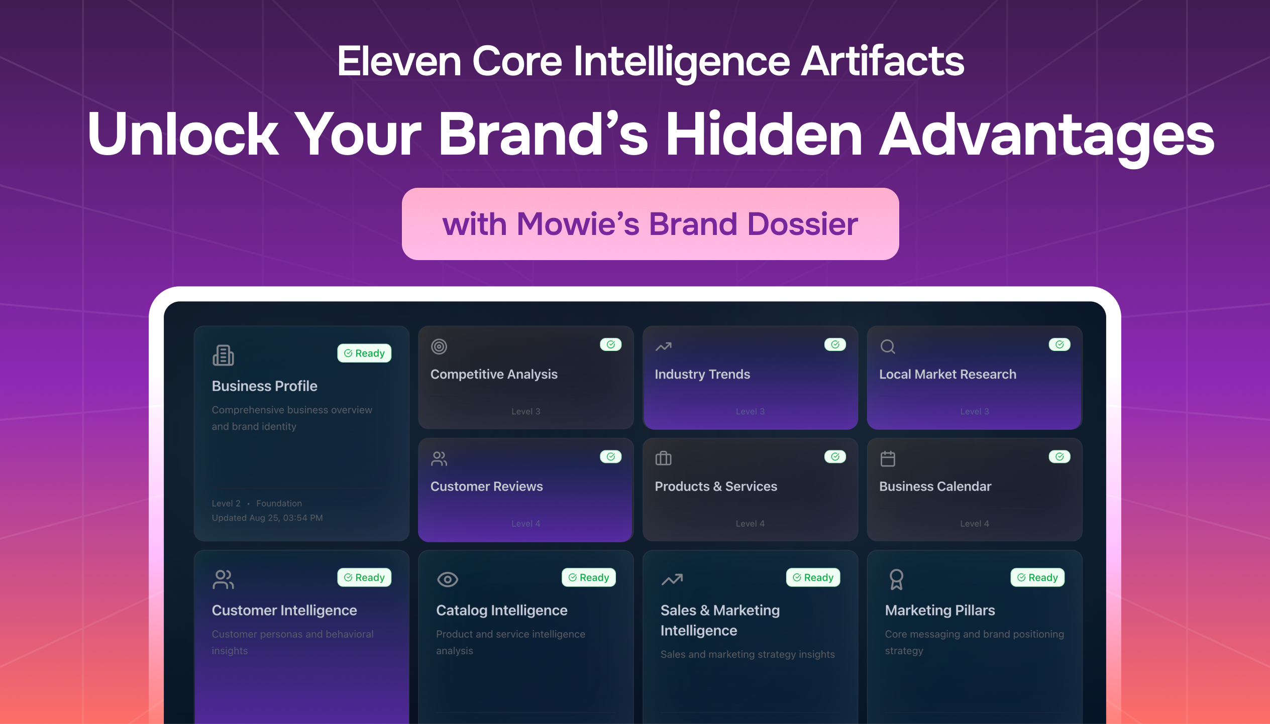 AI-native marketing system for B2C brands with eleven core intelligence artifacts for data and insights driven decision-making